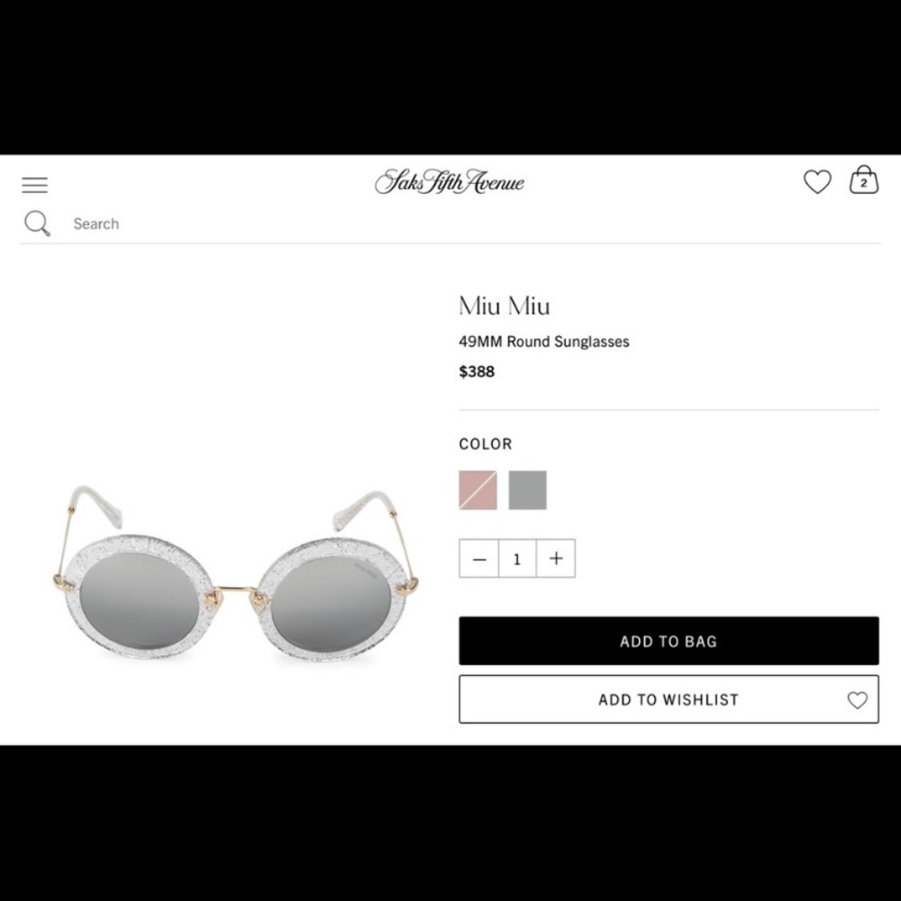 SOLD 🔺MIU MIU ROUND GLITTER MIRROR SUNGLASSES - Picture 2 of 13